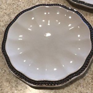 4 Roscher & Co Hobnail Cream/Bronze Salad Plates
